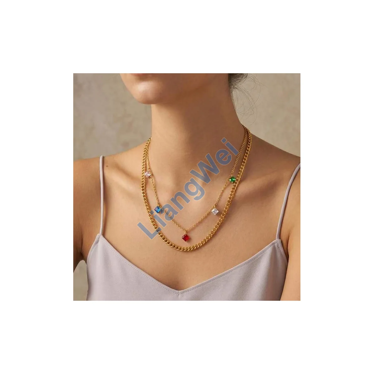 Layered Fashion Necklace 022