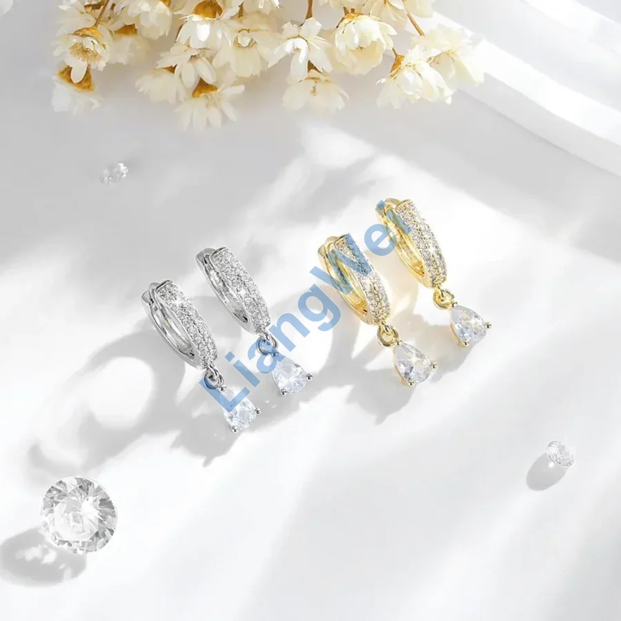 Mini Bow Drop Hoop Earrings