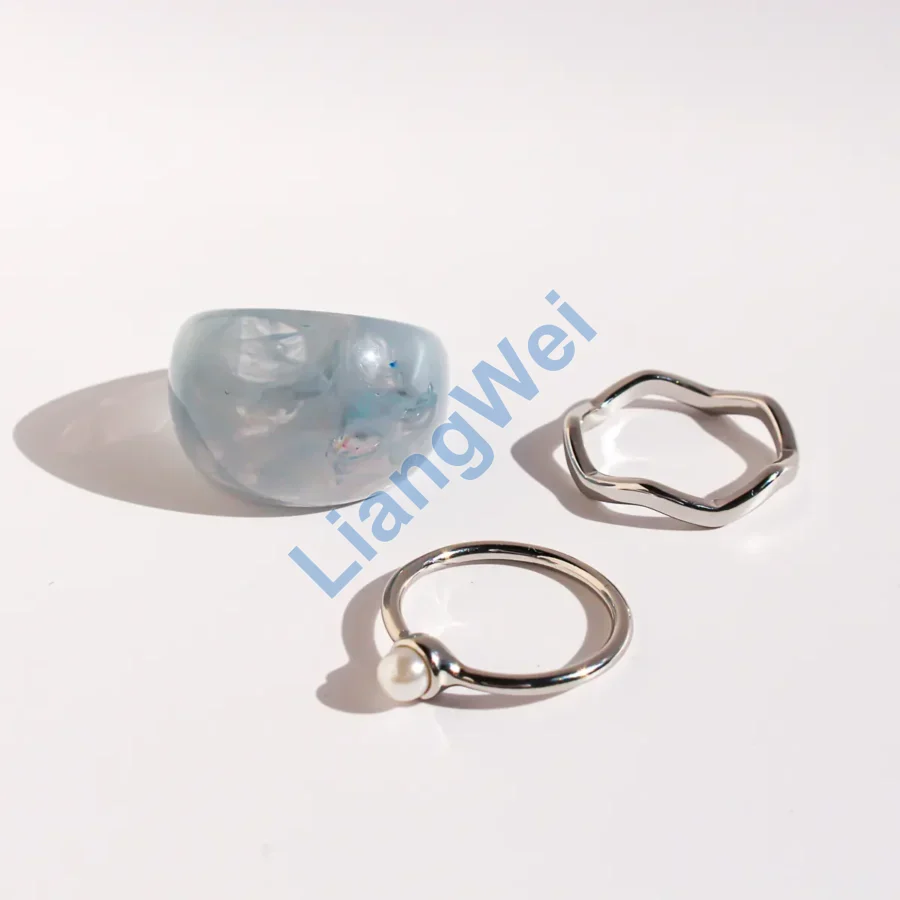 Mixed Sculptural Fashion Ring Set