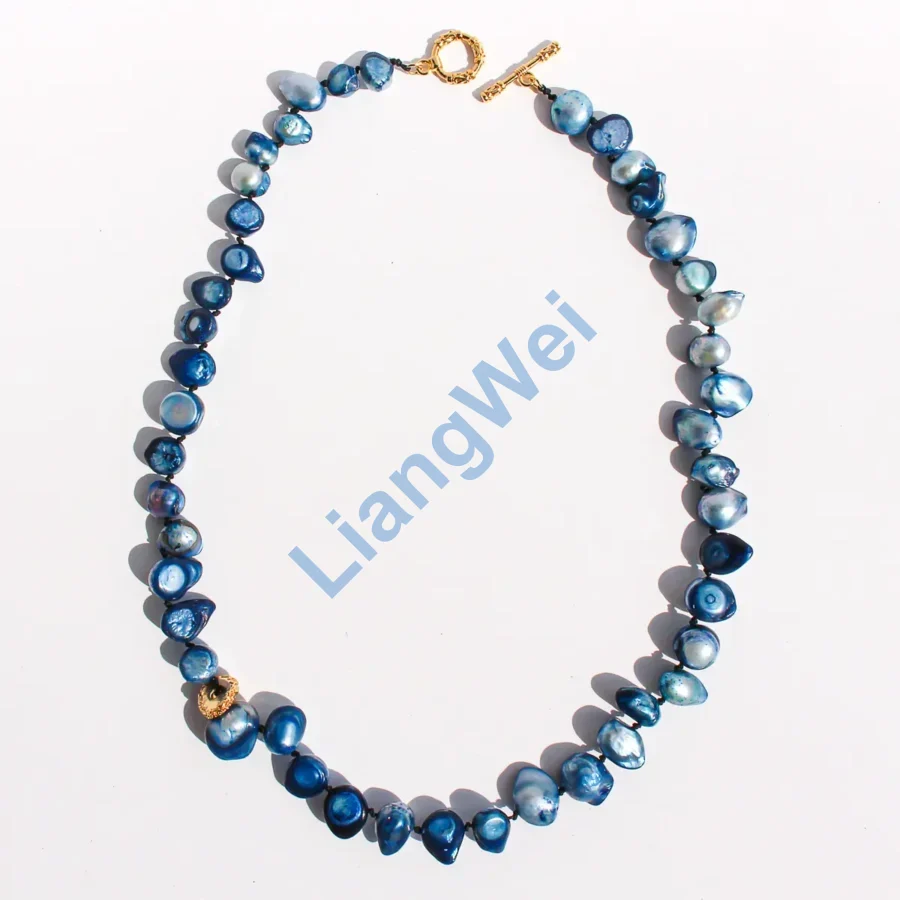 Blue Gradient Mixed Bead Necklace