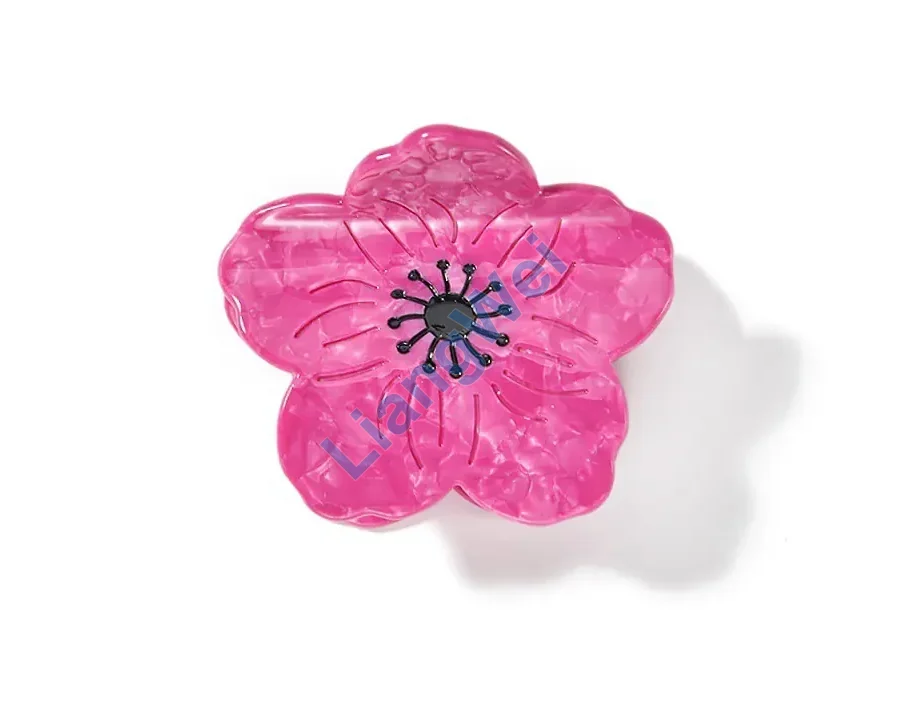 Bright Pink Flower Hair Claw