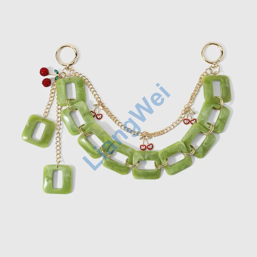 Green Translucent Link Bag Charm