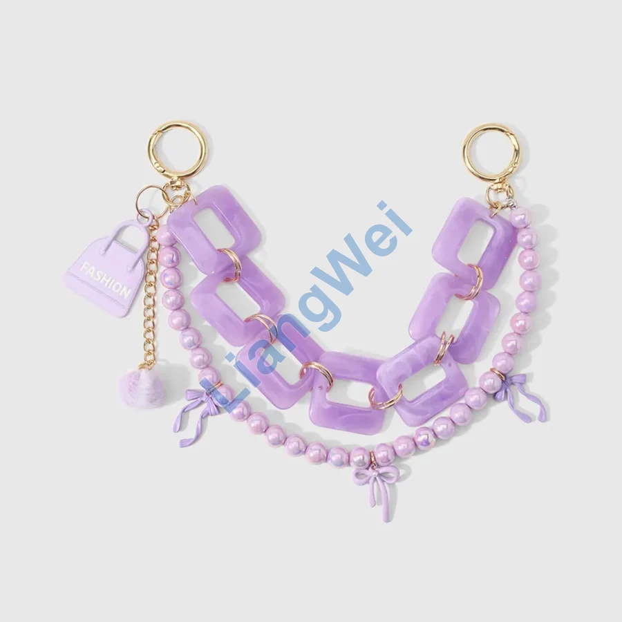 Lilac Mixed-Chain Pearl-Look Bag Charm