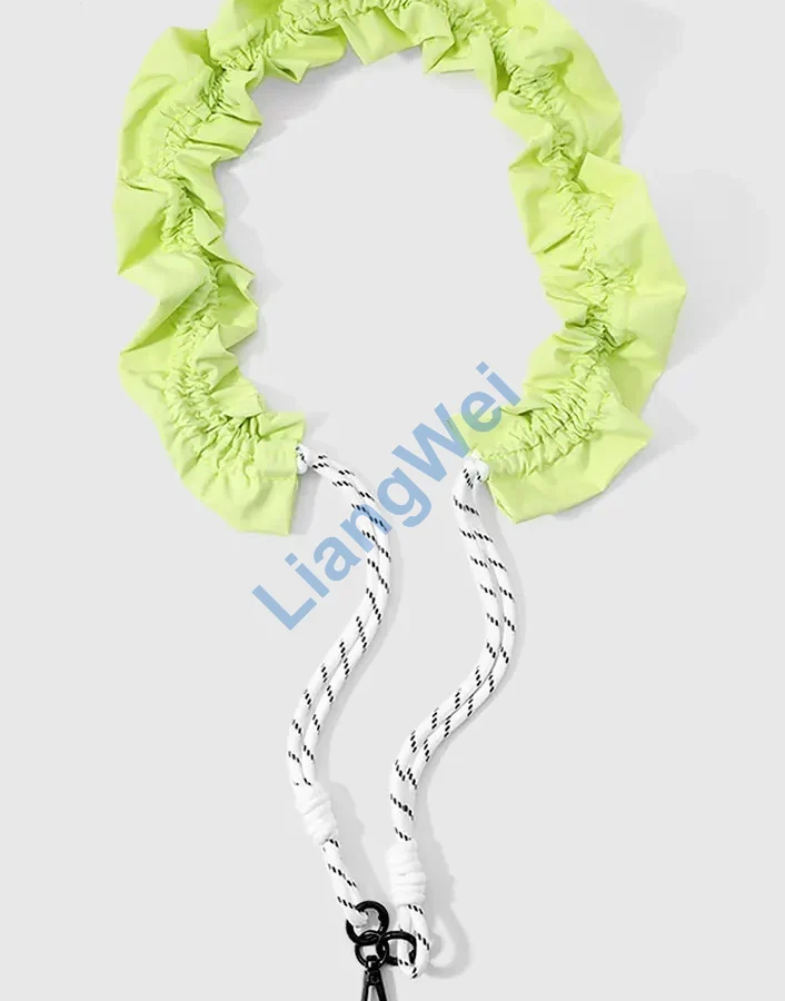 Lime Ruffled Loop Chain Bag Charm