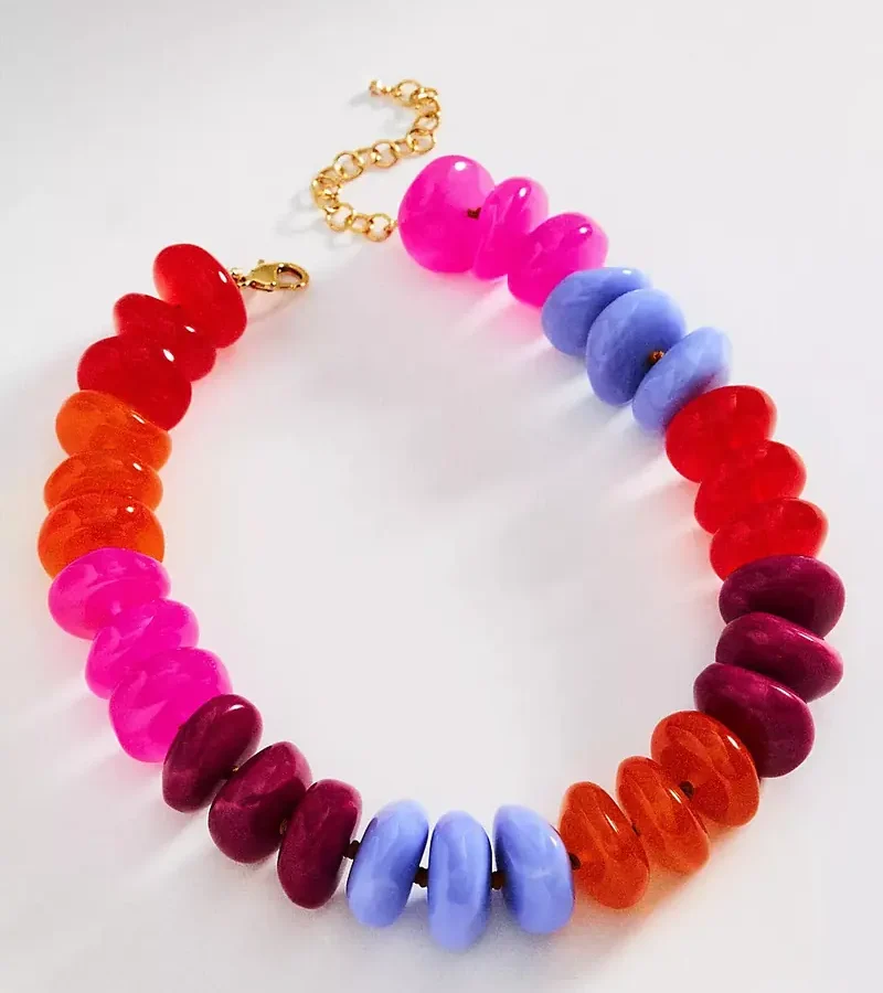 Fashion Resin & Beaded Necklace Design 001