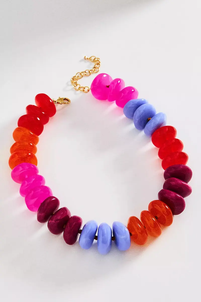Fashion Resin & Beaded Necklace Design 001