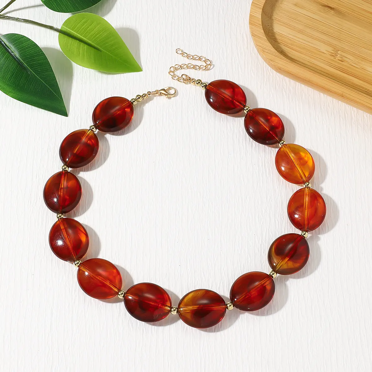 Fashion Resin & Beaded Necklace Design 002
