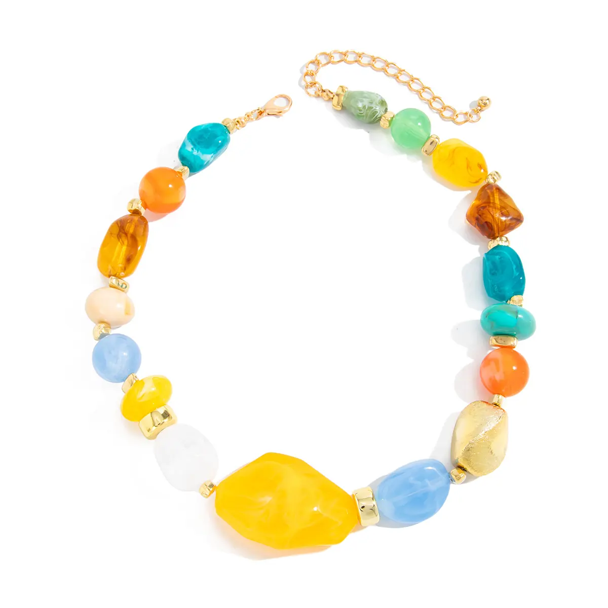 Fashion Resin & Beaded Necklace Design 003