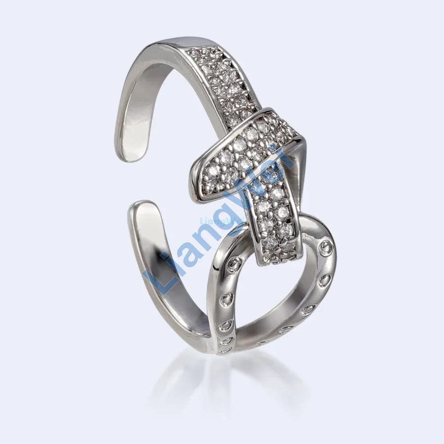 Belt-Buckle Silver-Tone Open Ring
