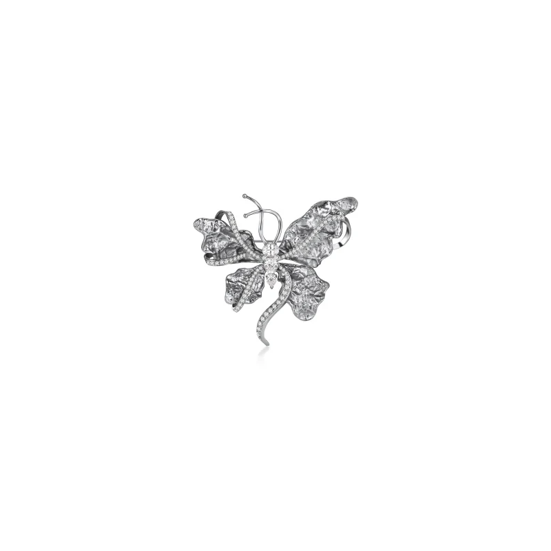 Sculpted Butterfly Titanium Brooch