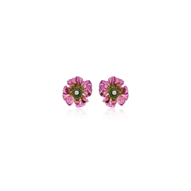 Poppy Color-Finish Titanium Stud Earrings