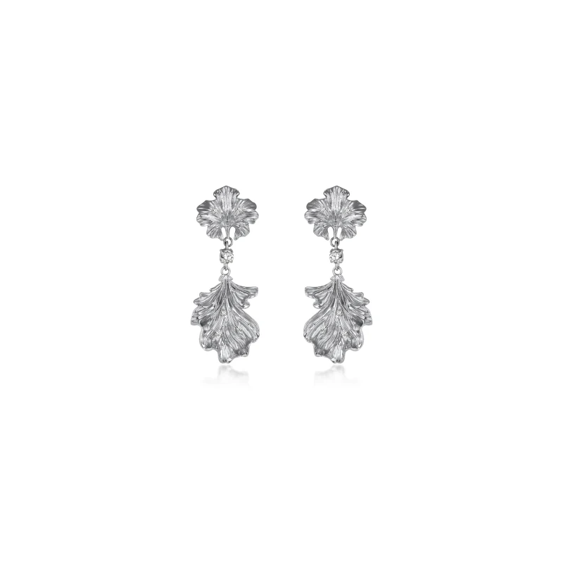 Botanical Drop Titanium Earrings