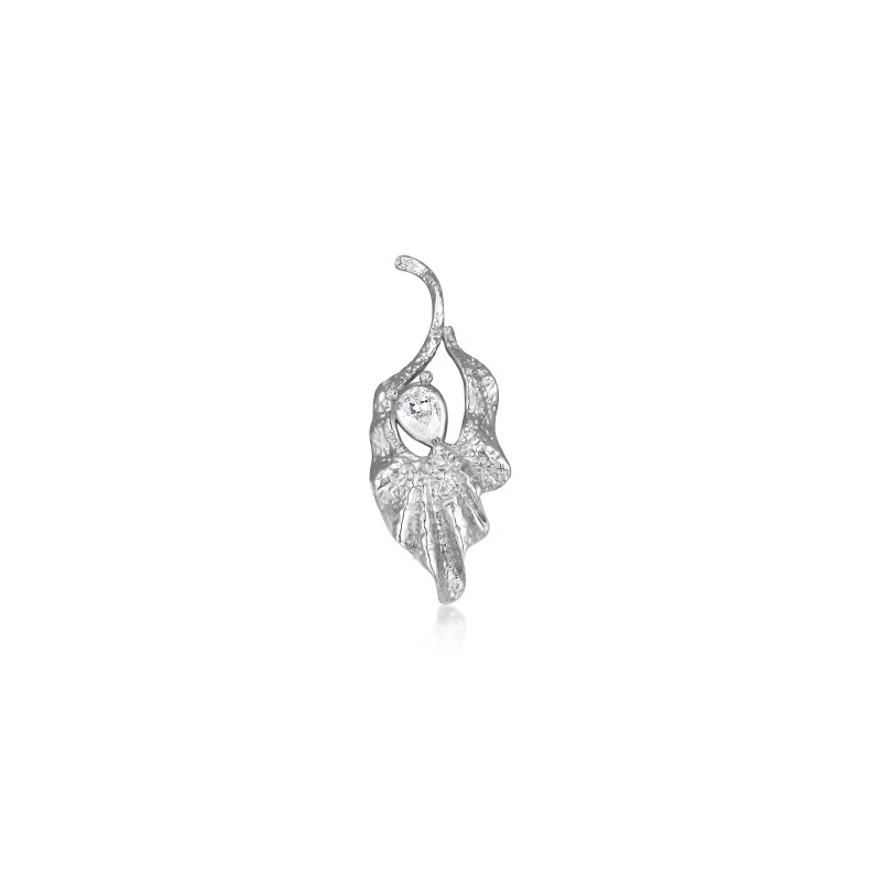 Sculpted Calla Lily Titanium Pendant