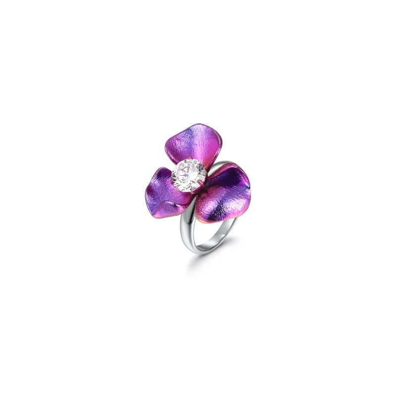 Orchid Color-Finish Titanium Ring