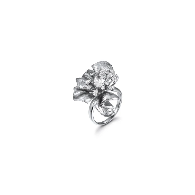 Sculpted Botanical Titanium Ring
